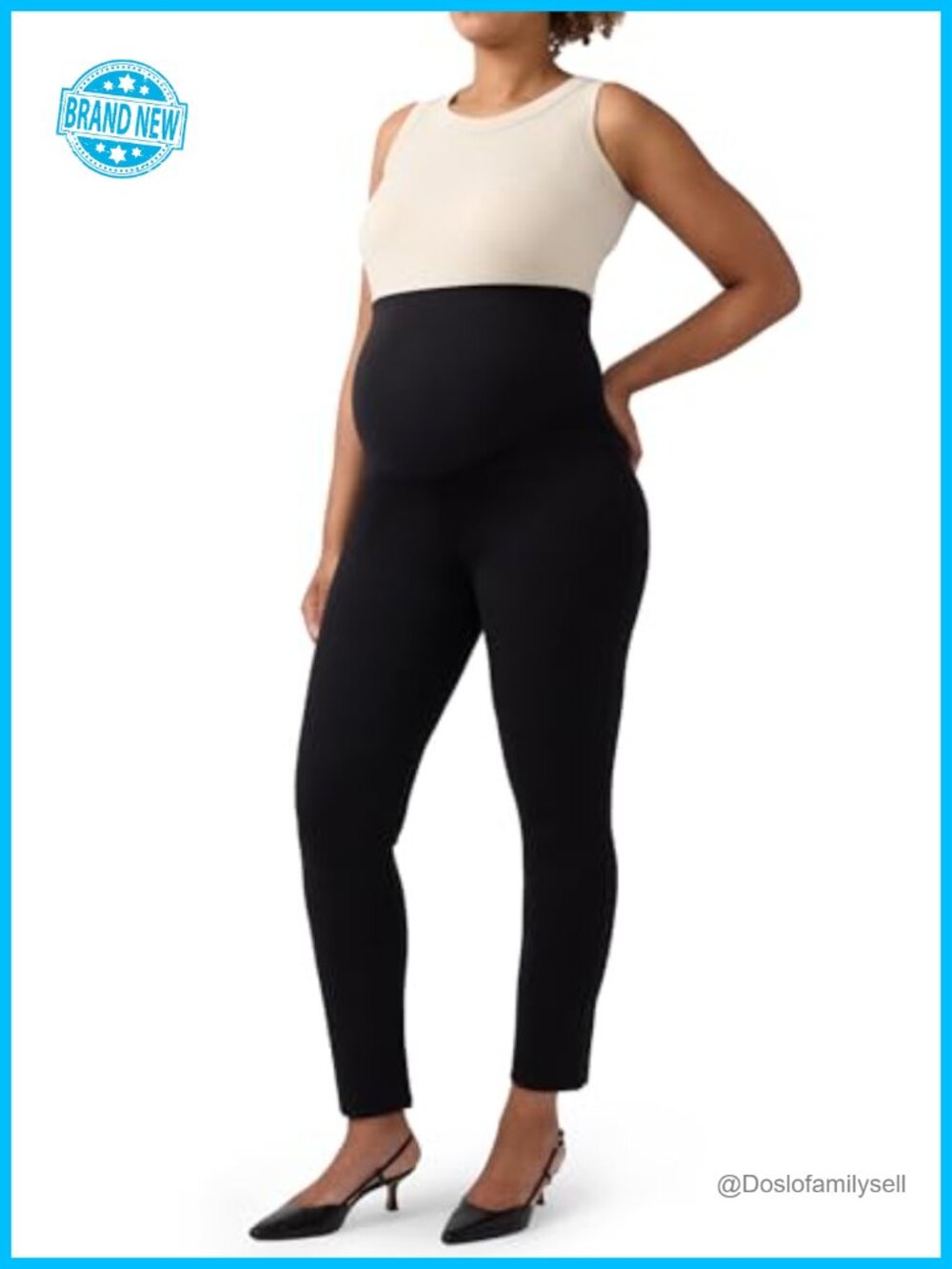 Maternity Ponte Pants Over-Belly Pull-On Work Skinny High Rise